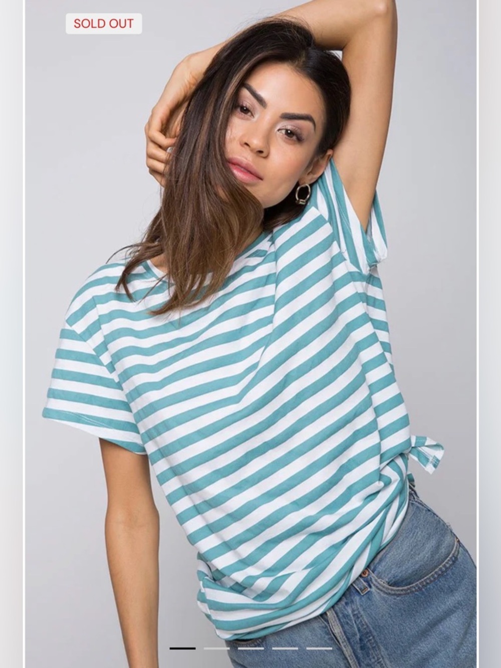 Motel Rocks NWT Loose Knot Top In Mid Stripe SIZE SMALL